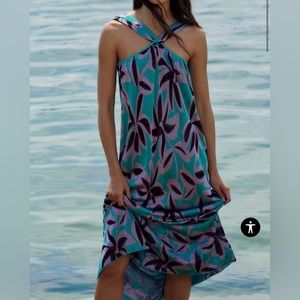 Zara Long Knit Jacquard Patterned Dress Sz S